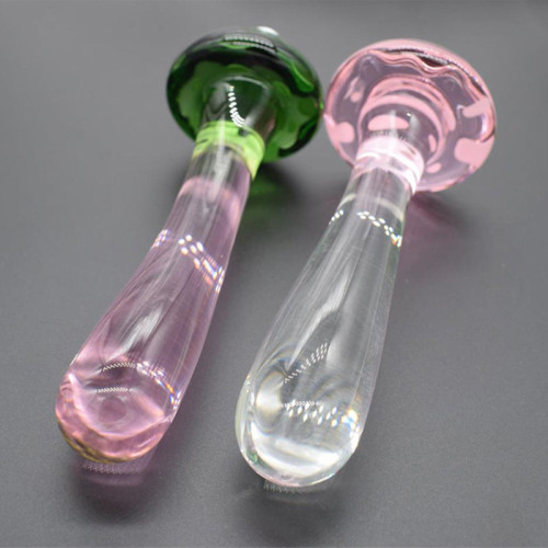 2023 New Design Crystal Mushroom Penis Glass men's women's G-spot Anal Plug